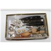 Image 1 : BOX OF CUTLERY JEWELLRY AND STRAIGHT RAZORS