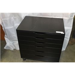 BLACK ROLLING CHEST OF DRAWERS