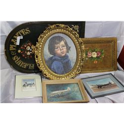 LOT OF SANDWICH BOARD AND PICTURES