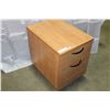 Image 1 : MAPLE FINISH ROLLING 2-DOOR FILE CABINET