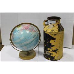 MILK CAN AND GLOBE