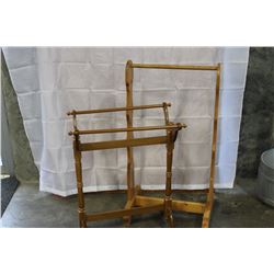 2 WOODEN BLANKET RACKS
