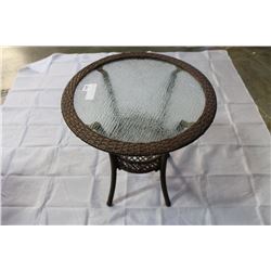 SMALL GLASSTOP PATIO TABLE