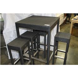 CREATIVE LIVING PATIO BISTRO TABLE AND FOUR STOOLS