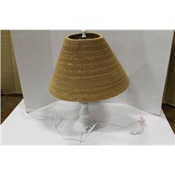 RUSTIC SYTLE TABLE LAMP WITH CARDBOARD SHADE