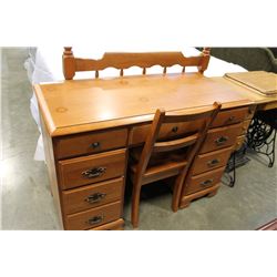 VILAS MAPLE DESK WITH CHAIR AND SINGLE SIZE HEADBOARD AND