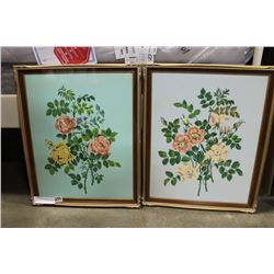 TWO PICTURES ON SILK