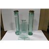 Image 1 : LOT OF TALL GREEN GLASS VASES