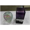 Image 1 : SIGNED ART GLASS VASE AND PURPLE VASE