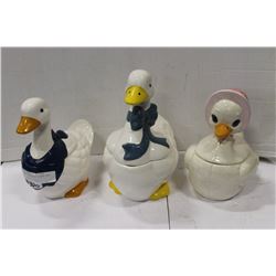 LOT OF DUCK MOTIF COOKIE JARS