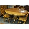 Image 1 : DINING TABLE WITH LEAF AND 4 ARROWBACK CHAIRS