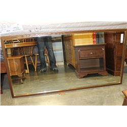 LARGE FRAMED BEVELLED WALL MIRROR