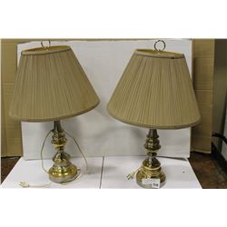 PAIR OF BRASS TABLE LAMPS