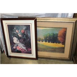 TWO LARGE FRAMED PICTURES