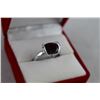 Image 2 : 3.02CT GARNET, TANZANITE AND DIAMOND RING, OVAL CUT GARNET, 2 TANZANITES AND 2 DIAMONDS, INCLUDES