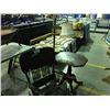 Image 1 : GROUP OF 3 ANTIQUE ACCENT PIECES - ROCKING CHAIR, SIDE TABLE & BRIDGE LAMP (BRIDGE LAMP NEEDS PLUG)