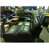 Image 1 : 6 PIECE BLACK LEATHER SECTION RECLING SOFA