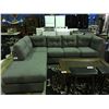 Image 1 : 2 PIECE GREY UPHOLSTERED SECTIONAL SOFA