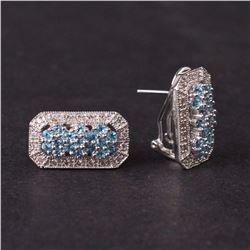 Earrings in White 14K gold with Diamonds and Topaz