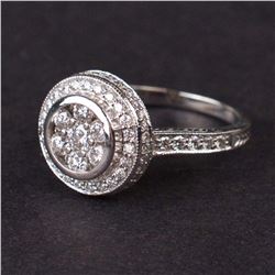 Vintage Ladies Diamond Ring in White 14K Gold