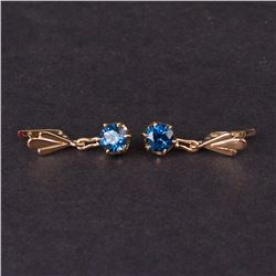 Earrings in Yellow 14K Gold with Synthetic Stones