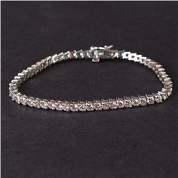 Ladies Bracelet in White 14K Gold with Diamonds