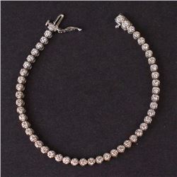 Ladies Bracelet in White 14K Gold with Diamonds