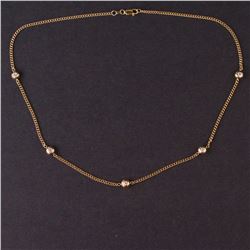 Ladies Necklace in Yellow 10K Gold with Diamonds
