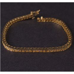 Ladies Bracelet in Yellow 14K Gold with Diamonds