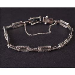 Ladies Bracelet in White 14K Gold with Diamonds