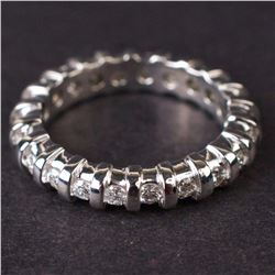 Ladies Eternity  Ring in White 14K Gold with Diamonds
