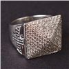 Image 1 : Men's Ring in White 14K Gold with Diamonds