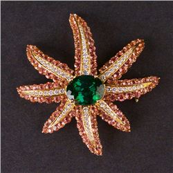 "Tiffany& Co" Brooch "Fireworks" serie in 18k with Tourmalines and Diamonds