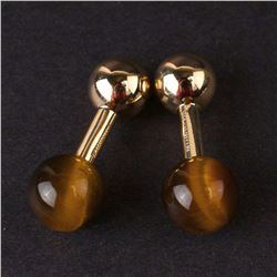 "Tiffany& Co" Cufflinks in Yellow 14K Gold with Quartz