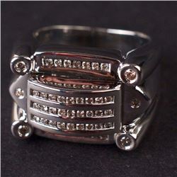 Men's Ring in White 14K Gold with Diamonds
