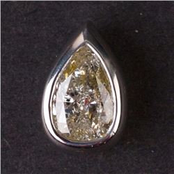 Ladies Pendant in White 14K Gold with Diamond