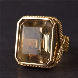 Ladies Ring in Yellow 18K Gold with Prasiolite