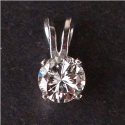 Ladies Diamond Pendant in White 14K Gold