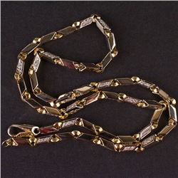 Necklace in Yellow and White 18K Gold with Diamonds