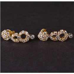 Ladies Earrings in Yellow 18K Gold with Diamonds