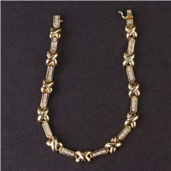 Ladies Bracelet in Yellow 14K Gold with Diamonds