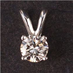 Ladies Diamond Pendant in White 14K Gold