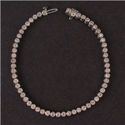 Ladies Bracelet in White 14K Gold with Diamonds
