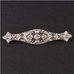 Vintage Brooch in White 14k Gold with diamonds