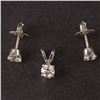 Image 1 : Ladies Pendant and Earrings Set in White 14K Gold with Diamonds