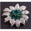 Image 2 : Ladies Flower Brooch in Yellow 14K Gold with Diamonds