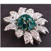 Image 4 : Ladies Flower Brooch in Yellow 14K Gold with Diamonds