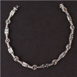 Ladies Bracelet in White 14K Gold with Diamonds