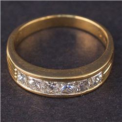 Ladies Semi Eternity Ring in Yellow 18K Gold with Diamonds