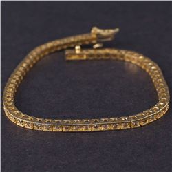 Ladies Bracelet in Yellow 14K Gold with Diamonds